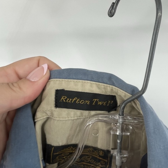 Vintage Eddie Bauer 100% Cotton Colorblock Button Down Mens Shirt Size L Y2K - Picture 4 of 5